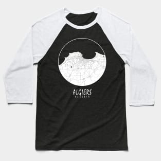 Algiers, Algeria City Map - Full Moon Baseball T-Shirt